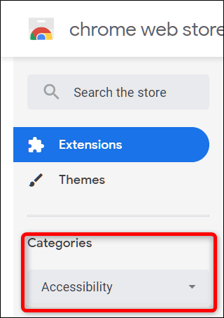 Išskleidžiamajame meniu Kategorijos pasirinkite Prieinamumas