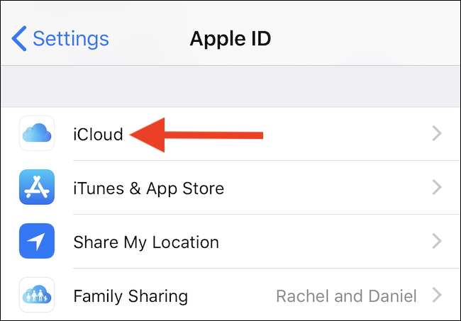 Haz clic en iCloud