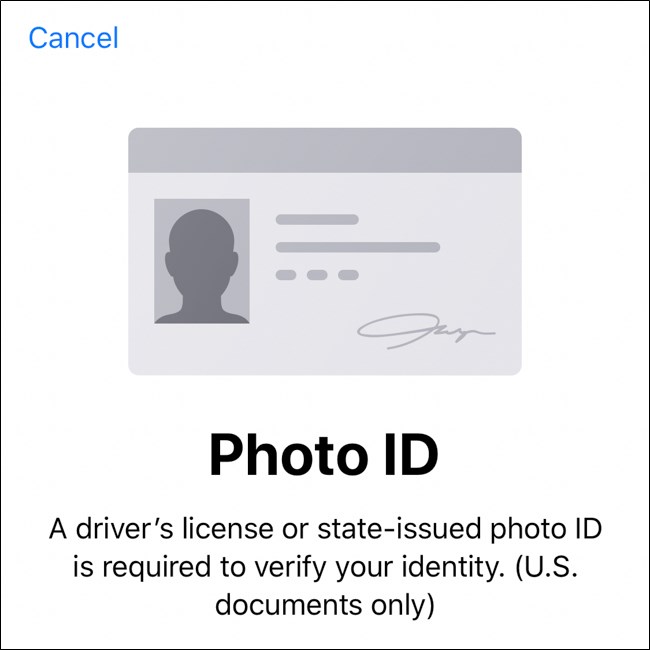 Skenovanie peňaženky iPhone predná a zadná strana Photo ID