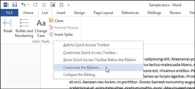 01_selecting_customize_the_ribbon