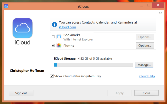 okna icloud-control-panel-windows