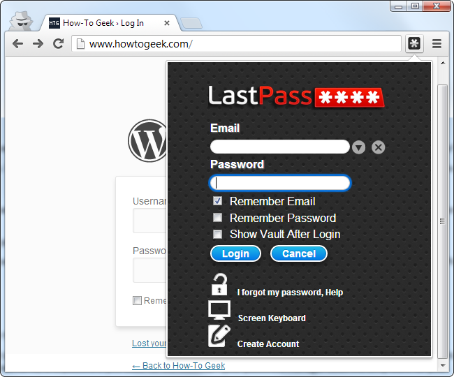 LastPass-bejelentkezési