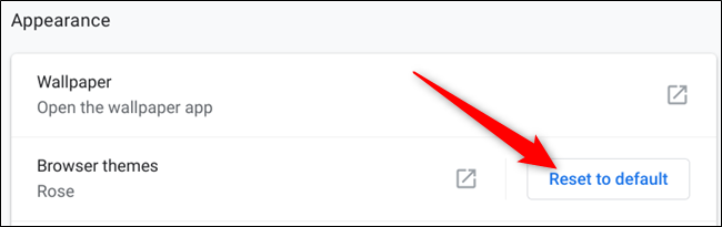 Fra appen Indstillinger skal du rulle til ned til overskriften Udseende og klikke på Nulstil til standard under Gennemse temaer