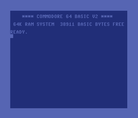 C64 BASIC welkomstscherm