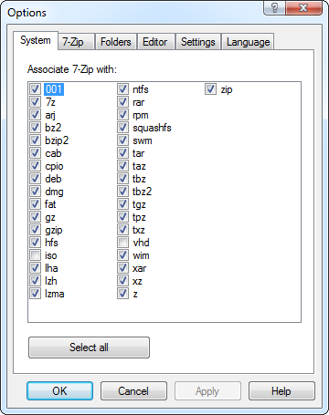 7-zip-file-Association-options