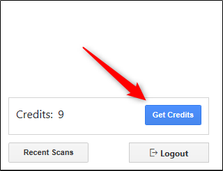 Clique em "Obter créditos".