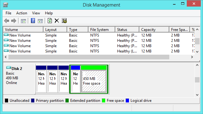 Windows-disk-management-förlängd partitioner-med-mbr