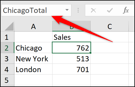 تحديد اسم في Excel