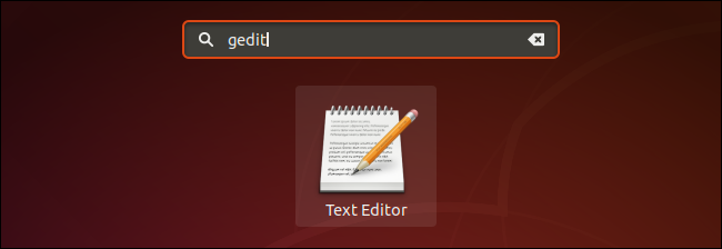 Gedit starten vanuit het toepassingenmenu op het GNOME-bureaublad van Ubuntu