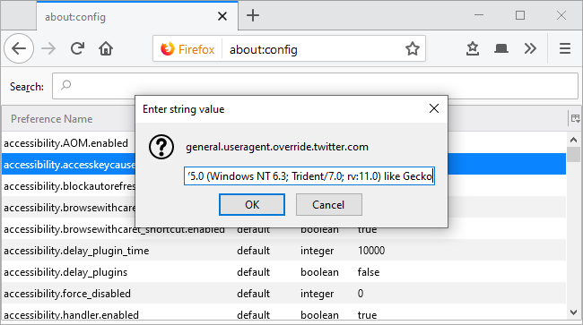 Pārmācot Twitter, domājat, ka lietojat pārlūkprogrammu Internet Explorer 11 pārlūkprogrammā Firefox