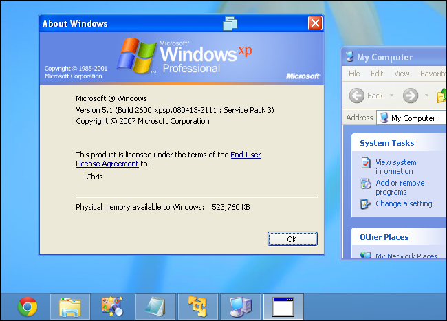 vmare खिलाड़ी-windows-XP मोड