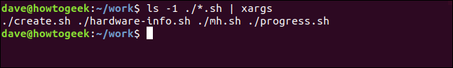 Terminal penceresindeki xargs aracılığıyla yayınlanır