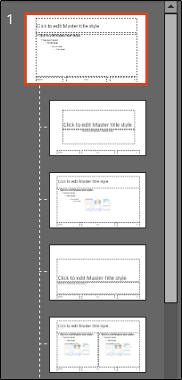 ดูตัวอย่าง Slide Master และสไลด์ย่อย